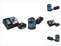 Makita DBO 180 RF1 Akku Exzenterschleifer 18 V 125 mm + 1x Akku 3,0 Ah + Ladegerät