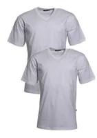 Polo & Sportswear Herren T-Shirt Doppelpack V-Ausschnitt 2 Stück Herren Unterhemd Halbarm Farbe weiß Größe - 54/XL