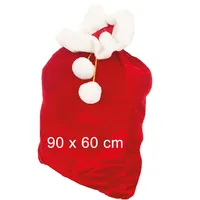 Weihnachtsmannsack Geschenkesack Samt 90x 60 cm rot Weihnachten