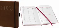 Buchkalender "V-book" - 1 Woche / 2 Seiten, A5, braun