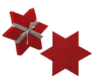 6 Filz Untersetzer rot " Stern" Weihnachten Advent