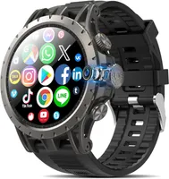 2025 4G Android Smartwatch Herren mit SIM-Kartenslot 1,43" AMOLED Rund Smart Watch 750 mAh Fitnessuhr mit GPS WiFi 180°