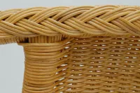 KRINES HOME  Stapelbarer Rattansessel, Rattanstuhl/Bistro-Sessel Balkonsessel in der Farbe Honig