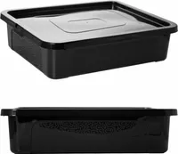 Aufbewahrungsbox Mit Deckel Kunststoffbehälter Container 40x33x10 Cm 10 L Schwarz