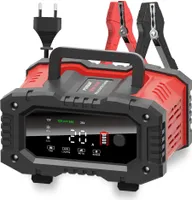 20-Ampere Kfz-Batterieladegerät, 12V/20A und 24V/10A LiFePO4, Blei-Säure (AGM/Gel/SLA) Automatischer Intelligenter Tropfladegerät-Wartungsgerät, 300W Schnellladung für Kfz LKW Motorrad Rasenmäher Boot