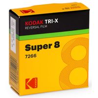Kodak TXR-464 Tri-X Reverse, Schwarz-Weiß, Silent Super 8 film, 50-foot cartridge, #7278 film, ISO 200/160, USA.