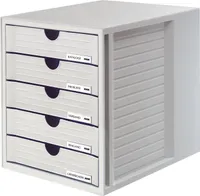 HAN 1450-11 SYSTEMBOX szuflada A4/C4, 5 zamkniętych szuflad, jasnoszary