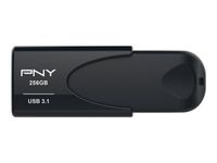PNY Attache 4 - 256 GB - USB Typ-A - 3.2 Gen 1 (3.1 Gen 1) - 80 MB/s - Ohne Deckel - Schwarz