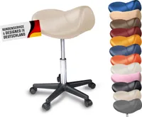 Sattelhocker, Sattelstuhl, Praxishocker - bequemes & ergonomisches Sitzen (Beige)