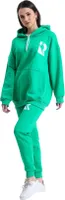Jogginsanzug Freizeitanzug Sportanzug Royyen 1247 mit Fleece-Oversize-Trainingsanzug-Set für Damen – GRÜN / L