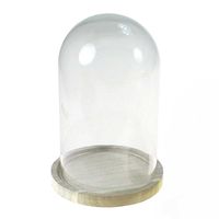 Glasglocke auf Schieferplatte 10x13,5cm Glashaube Glaskuppel Glocke Glasdom Haub 