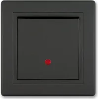 Ein/Aus Schalter mit Glimmlampe (Kontrollleuchte) Schwarz (Soft Touch)