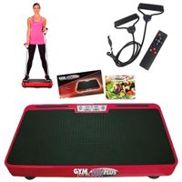 Gymform® VibroMax Plus - Vibrationsplatte, Ganzkörper Trainingsgerät, inkl. Trainingsbänder, rutschfest, 10 Programme, 99 Intensitäten