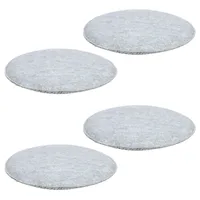 Sitzkissen LESLIE im 4er Pack, rundes Stuhlkissen aus Filzstoff, bequemes Sitzpolster mit Noppen, schönes Stuhlpolster in grau