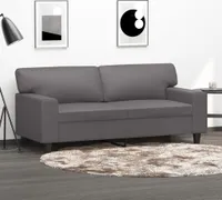 2-Sitzer-Sofa Grau 140 cm Kunstleder 359419