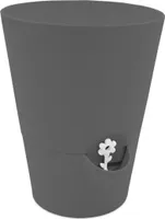 Emsa Kräutertopf 17 x 13 cm mit Selbstbewässerung - weiß - Blumentopf mit Bewässerungsboden und Wasserstandsanzeiger