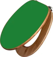 banjado Design WC Sitz Bambus 44x38x5cm - Grün - Toilettendeckel/Toilettensitz Bambus - hochwertiger Bambus Klodeckel/WC-Sitz mit Universal Scharnieren für alle gängigen Toiletten [TDB-0017]