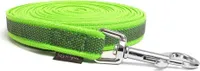 Mystique® Gummierte Schleppleine 20mm mit Handschlaufe Standard Karabiner neon grün 7,5m