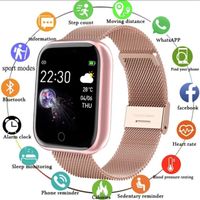 Bluetooth Smartwatch Schrittzähler Armbanduhr Sport Fitness Tracker Für Samsung HUAWEI Smartwatch Wasserdicht Damen,Rosa