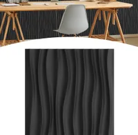 UISEBRT 12 Stück 3D Wandpaneele 50 x 50 cm - PVC Dekorative Wandverkleidung Wanddekoration für Wohnzimmer, Schlafzimmer und Büro, Muster D - Schwarz
