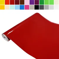 DecoMeister Uni Folien – Küchenfolie für Möbel – Dekorative Möbelfolie – Selbstklebende PVC Folie – Einheitliche Farbe – 45x490 cm Signalrot Rot Glanz