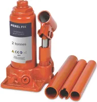 Perel Hydraulischer Stempelwagenheber 2t, Wagenheber 2 Tonnen, Flaschenwagenheber für Auto, Lkw,
