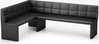 Eckbank Bank Küchenbank  Ruth XL / R Kunstleder Schwarz 196 x 142 cm