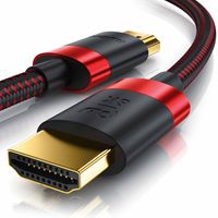 Primewire - 3m High Speed 8K HDMI Kabel 2.1 mit Ethernet ARC 3D 4K Ultra HD 7680x4320 @ 120 Hz PS4 360 TV OLED PC Laptop Beamer Monitor - Schwarz/Rot