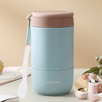 730 ml Müslibecher To Go Becher, Lunchpot, Auslaufsicherer Joghurtbecher To Go mit Löffel, Lunchbox für Schule, Büro, Outdoor (Blau)