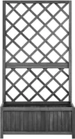 vidaXL Garten-Spalier mit Blumenkasten Schwarz 70x30x135 cm Tannenholz