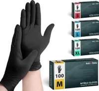 KOTARBAU® 100 Stück Box Einweghandschuhe Nitrilhandschuhe Einmalhandschuhe M Schwarze Handschuhe Einweg Gummihandschuhe Schutzhandschuhe Werkstatt Zubehör Kochhandschuhe Gloves