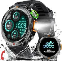 Smartwatch Herren mit Telefonfunktion, 3ATM Wasserdicht Militär Smartwatch mit LED Taschenlampe, 1,45" Uhren, 110+ Sportmodi Fitnessuhr