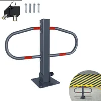 UISEBRT klappbar Parkplatzsperre 51 x 73 x 18 cm Sperrpfosten Parkplatzbügel Parkplatzblockierer Parkbügel Parkpfosten mit 2 Schlüssel, 4 Roten