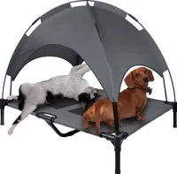 TRMLBE XL Hundebett Erhöhtes Hundeliege Outdoor Kühlendes Haustierbett Wasserdichtes Katzenbett mit Baldachin & rutschfeste Fußpolster Katzenliege, für Indoor/Garten