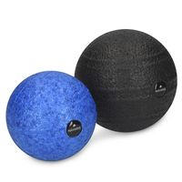 Navaris Faszienball Set zur Selbstmassage - 2x Massageball Faszien Ball zwei Größen - Bälle zur Massage von Nacken Schulter Rücken - Blau Schwarz