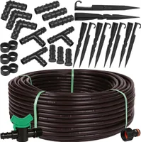 Braune Tropfleitung mit Druckkompensierung  Tropfschlauch Tropfbewässerung 16mm/2,2 LPH  EU 25m+Zubehör