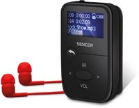 SENCOR SFP 4408 BK MP3 přehrávač 8 GB se slotem pro microSD kartu, funkce USB disku
