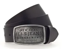 H.I.S 40mm Leather Belt W100 Black