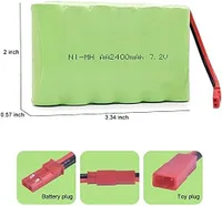 1 ks batérie 7,2 V 2400 mAh Ni-MH AA JST pre RC autá