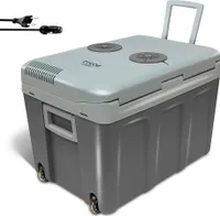Briebe CF1155 Tragbare Elektrische Kühlbox, 40 Liter, 12V für Auto und 220V Grau