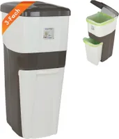 Mülleimer Küche 3 Fächer Groß Mülltrennsystem 70 Mülltrennung Mülltrenner Abfallsammler Müllsortierer 3Fach Müllsystem Küche Abfall & Recycling