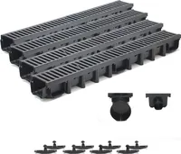 4m Entwässerungsrinne Belastungsklasse C250, 98mm Gußrost komplett SET