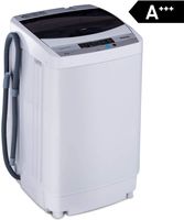 COSTWAY Waschmaschine, Waschvollautomat, Toplader, Mini Waschmaschine mit Pump, Schleuder, Display / 4,5kg / 250W-310W / 50×50×85cm, Energieklasse A+++