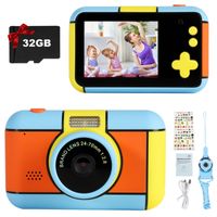 (Blau) HD-Digitalvideokameras für Kinder, tragbares Spielzeug für Kinder mit 32-GB-SD-Karte