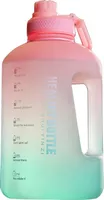 2200ml Trinkflasche Sportflasche Wasserflasche Getränkeflasche Fitness Trinkflasche mit Zeitmarkierung (Rosa)