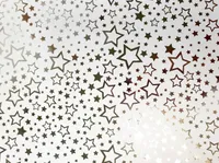 Geschenkpapier Sterne Muster 70cm x 2m Rolle weiß / silber
