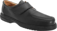 Roamers Herren Superlite Lederschuhe / Schuhe mit Klettverschluss, breite Passform DF119 (48 EU) (Schwarz)