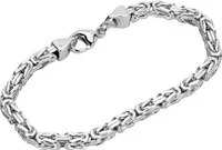 Armband 925 Sterling Silber 21cm Königskette 4 fach diamantiert Herren Armkette