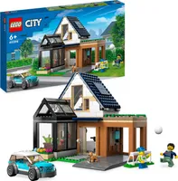 LEGO 60398 City Familienhaus mit Elektroauto, Puppenhaus Set mit Spielzeugauto und Zubehör, Bauen mit Modulen, modulares Bau-Spielzeug für Kinder ab 6 Jahren