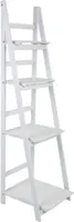 WANDERLUST DECO Weiß lackierte Holzregalleiter 41x38x150h cm